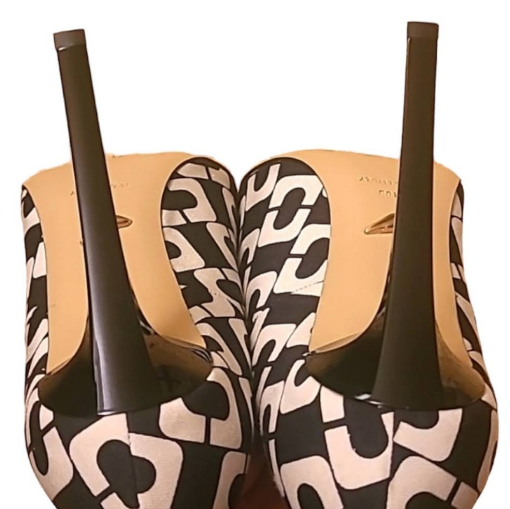 Diane Von Furstenberg Black White Heel Size 10 - Picture 6 of 10